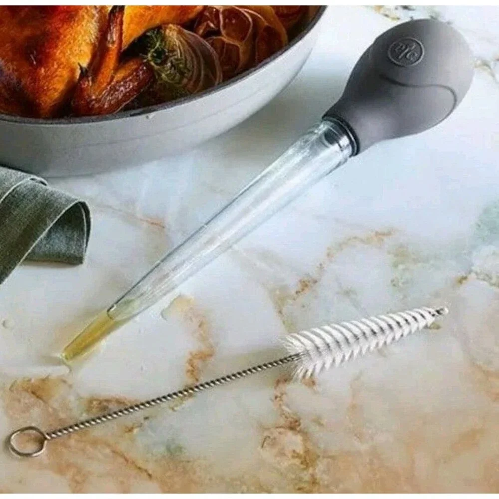 NIB Pampered Chef Baster #100480 w/ Cleaning Brush Kitchen Turkey Baster